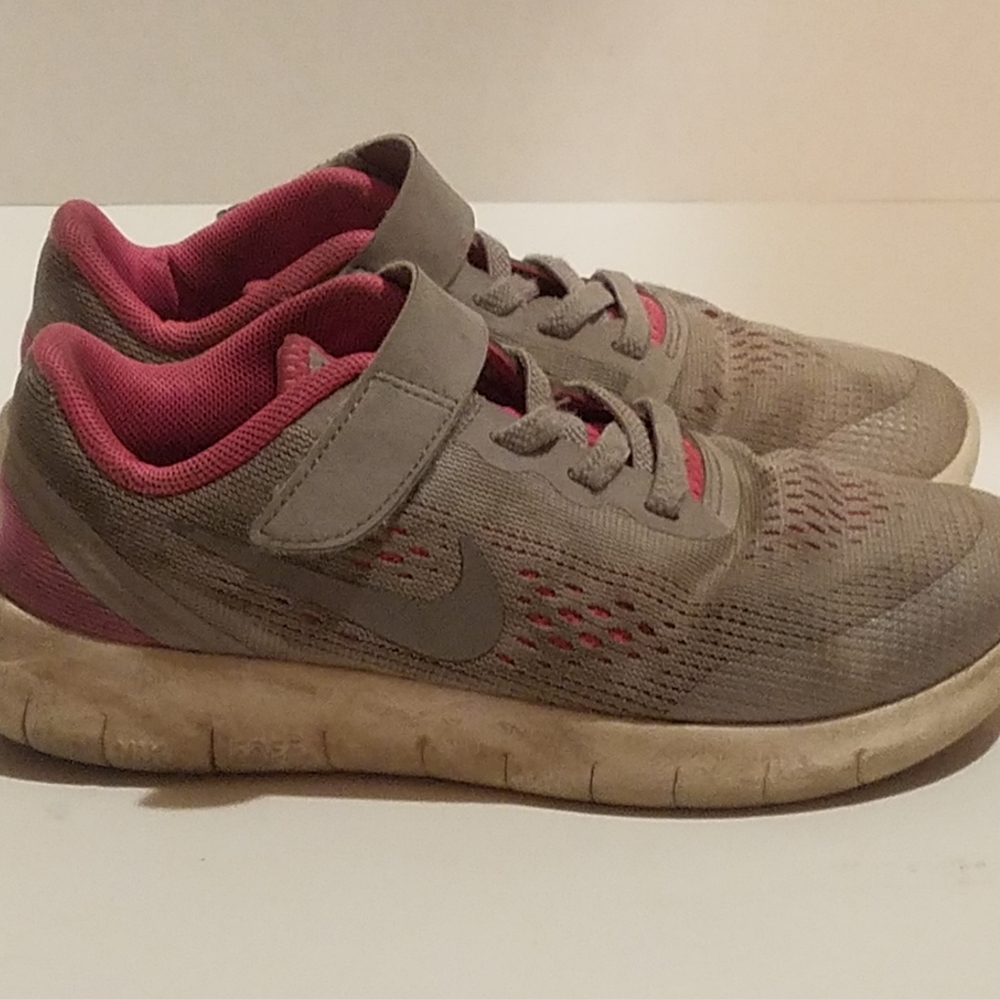 Nike Kids Athletic Shoes, Size 13. Pink and Grey.